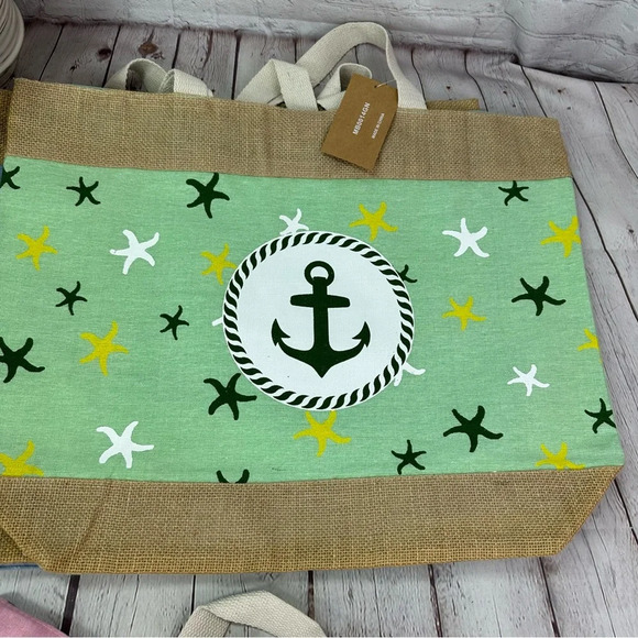 boutique T.P.O NWT beach tote bag anchor nautical anchor choice of color - Picture 4 of 9